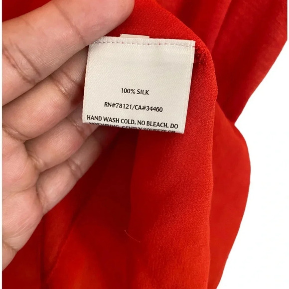 Eileen Fisher Orange Silk Tussah Links Pullover - Picture 6 of 6